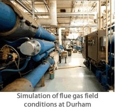 Simulation of flue gas field conditions at Durham